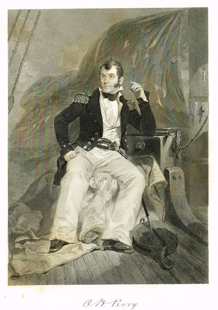 Duyckinck's National Portrait Gallery (Military) - "OLIVER HAZARD PERRY" - Steel Engraving - 1862
