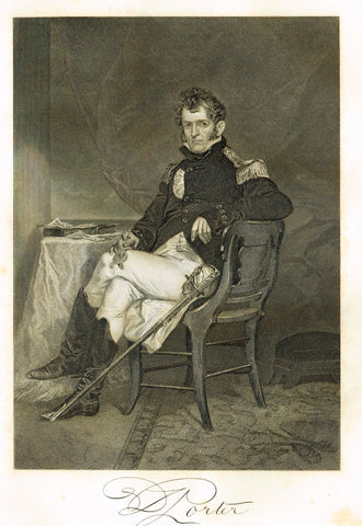 Duyckinck's National Portrait Gallery (Military) - "D. PORTER" - Steel Engraving - 1862