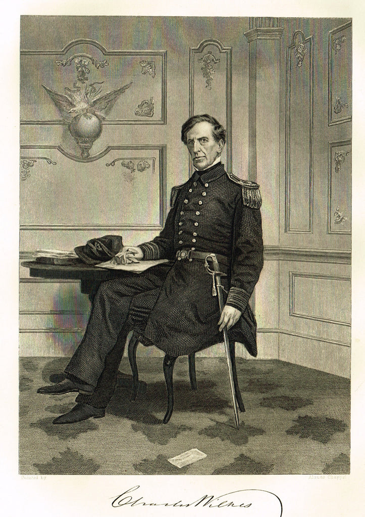 Duyckinck's National Portrait Gallery (Military) - "CHARLES WILKES" - Steel Engraving - 1862
