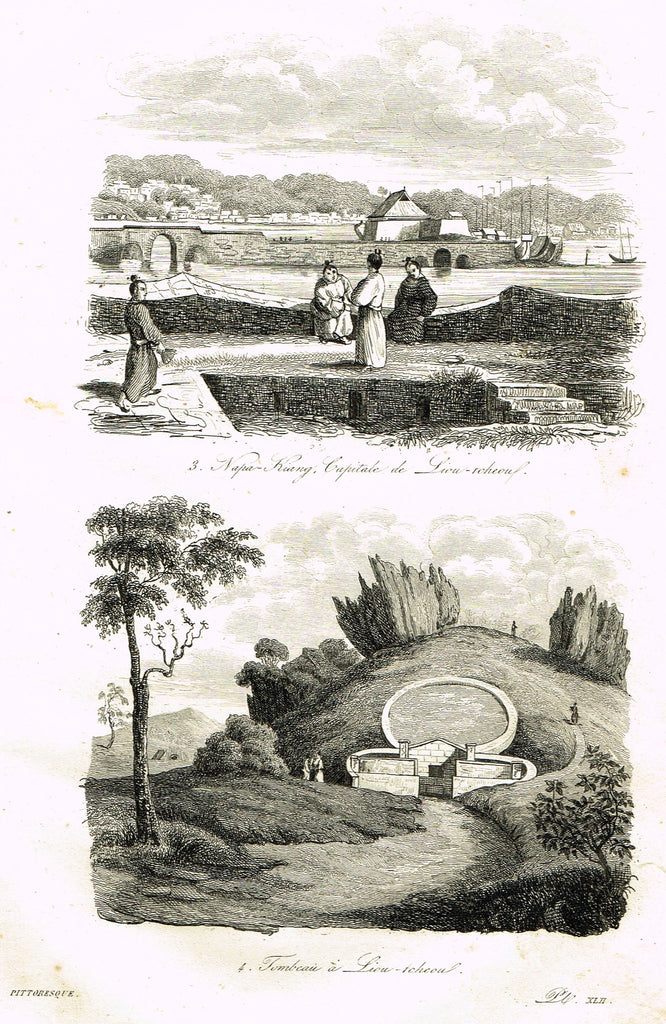 De Sainson's 'Autour du Monde' - "NAPA KIANG, CAPITALE" - (CHINA) - Steel Engraving - 1836