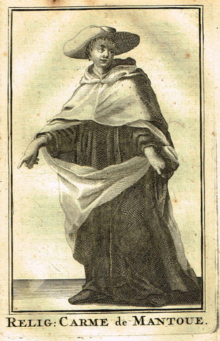 Buonanni's Histoire du Clerge - "RELIG: CARME DE MANTOUE" - Copper Engraving - 1716
