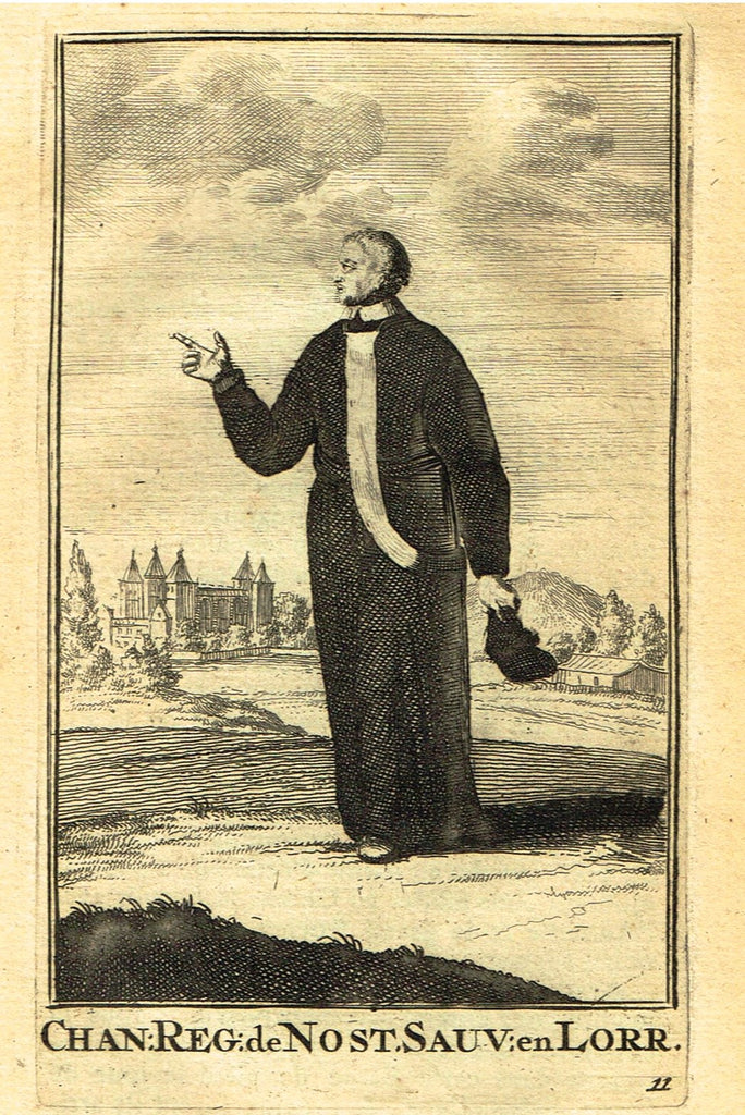 Buonanni's Histoire du Clerge - "CHAN" REG" DE NOST. SAUV: EN LORR" - Copper Engraving - 1716