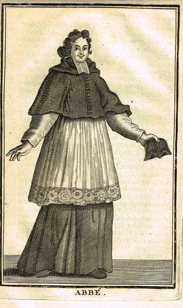 Buonanni's Histoire du Clerge - "ABBE" - Copper Engraving - 1716