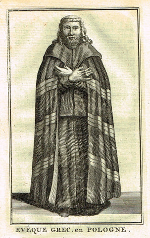 Buonanni's Histoire du Clerge - "EVEQUE GREC, EN POLOGNE" - Copper Engraving - 1716