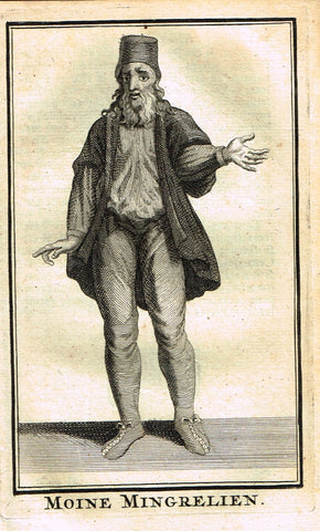 Buonanni's Histoire du Clerge - "MOINE MINGRELIEN" - Copper Engraving - 1716