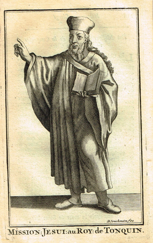 Buonanni's Histoire du Clerge - "MISSION: JESUI: AU ROY: DE TONQUIN" - Copper Engraving - 1716