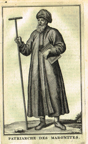 Buonanni's Histoire du Clerge - "PATRIARCHE DES MARONITES" - Copper Engraving - 1716