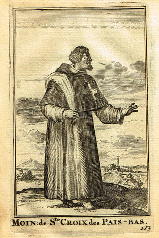 Buonanni's Histoire du Clerge - "MOIN: DE STE CROIX DES PAIS-BAS" - Copper Engraving - 1716
