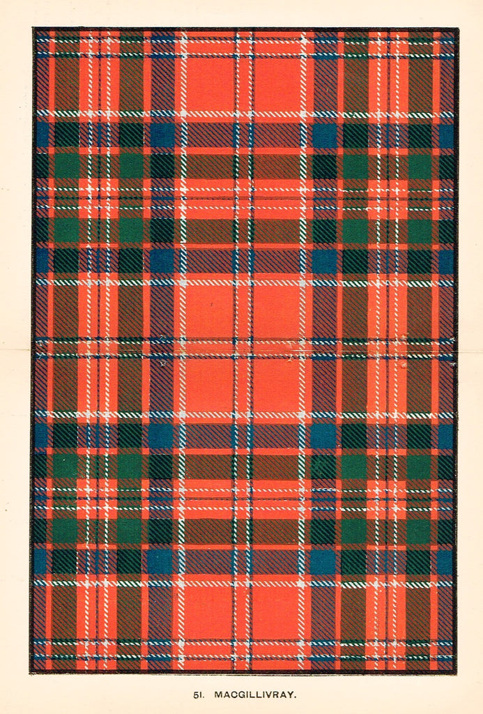 Johnston's Scottish Tartans - "MACGILLIVRAY" - Chromolithograph - c1890