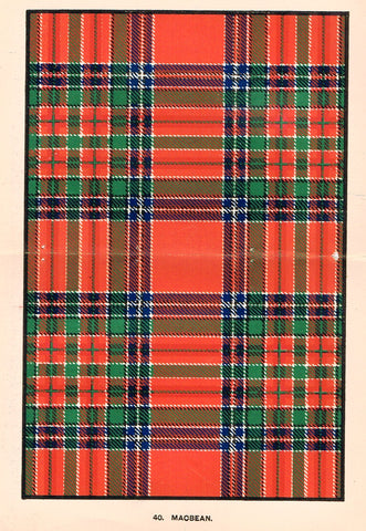 Johnston's Scottish Tartans - "MACBEAN" - Chromolithograph - c1890