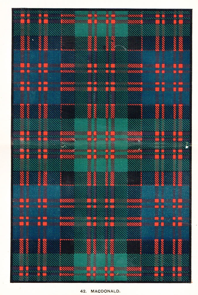 Johnston's Scottish Tartans - "MACDONALD" - Chromolithograph - c1890