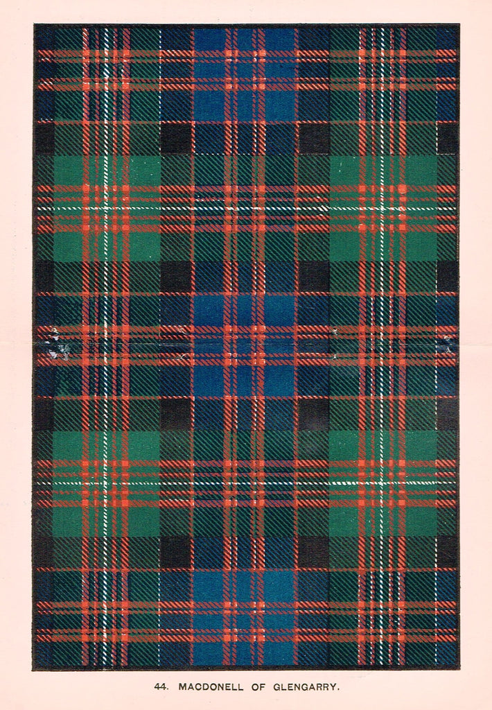 Johnston's Scottish Tartans - "MACDONELL OF GLENGARRY" - Chromolithograph - c1890