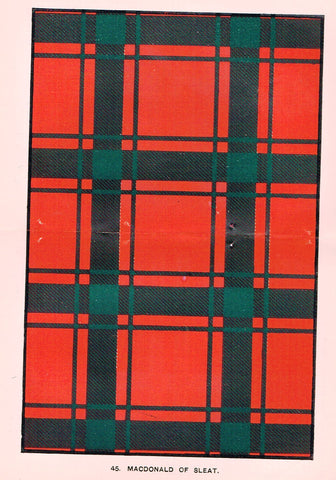 Johnston's Scottish Tartans - "MACDONALD OF SLEAT" - Chromolithograph - c1890