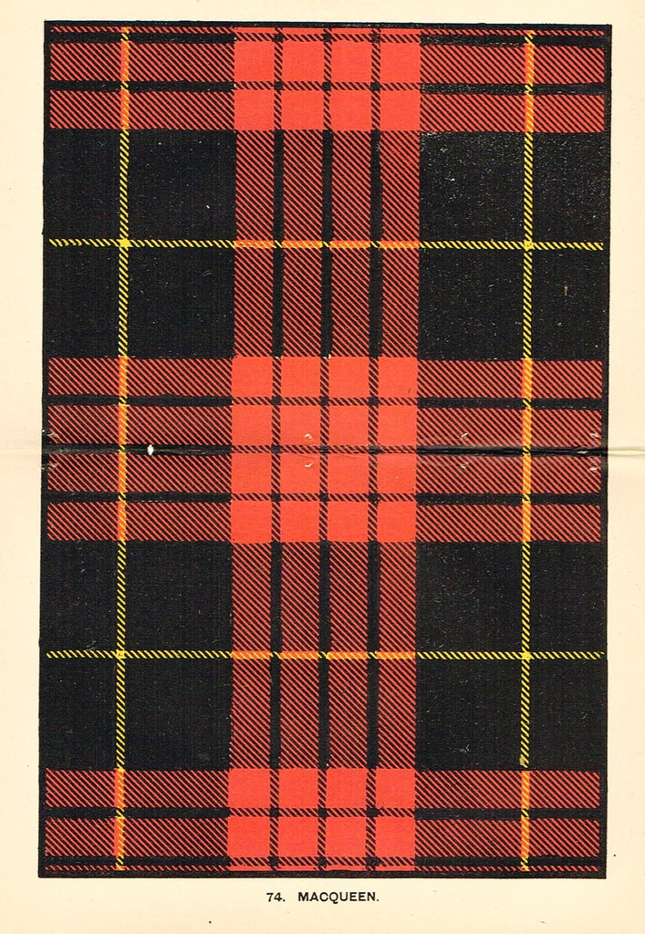 Johnston's Scottish Tartans - "MACQUEEN" - Chromolithograph - c1890