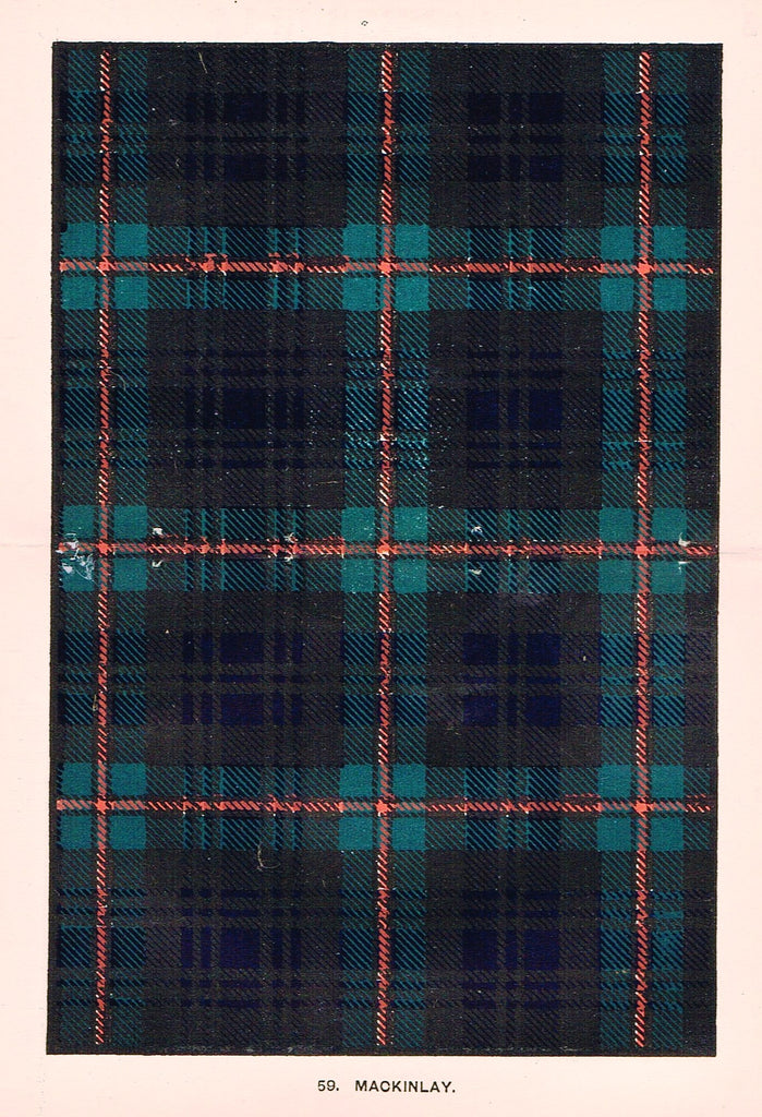 Johnston's Scottish Tartans - "MACKINLAY" - Chromolithograph - c1890