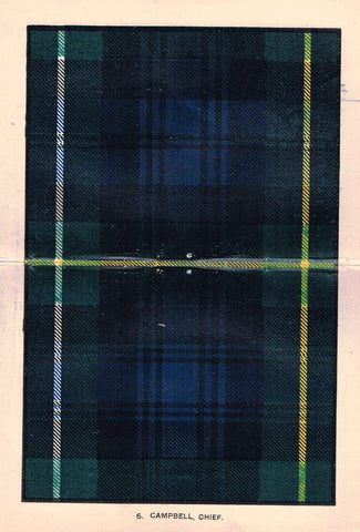 Johnston's Scottish Tartans - "CAMPBELL, CHIEF" - Chromolithograph - c1890
