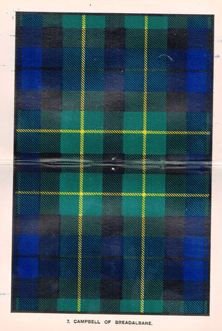 Johnston's Scottish Tartans - "CAMPBELL OF BREADALBANE" - Chromolithograph - c1890