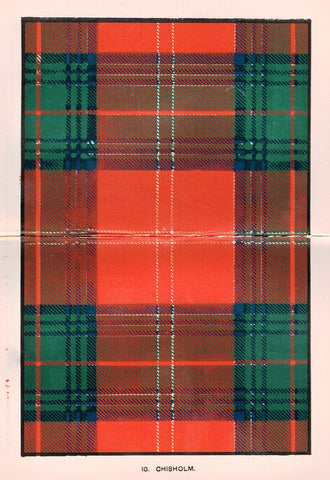 Johnston's Scottish Tartans - "CHISHOLM" - Chromolithograph - c1890