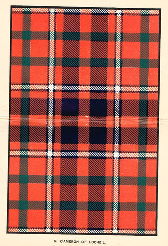 Johnston's Scottish Tartans - "CAMERON OF LOCHEIL" - Chromolithograph - c1890