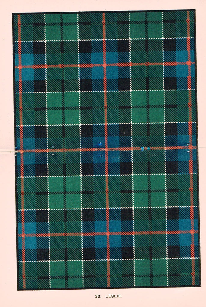 Johnston's Scottish Tartans - "LESLIE" - Chromolithograph - c1890