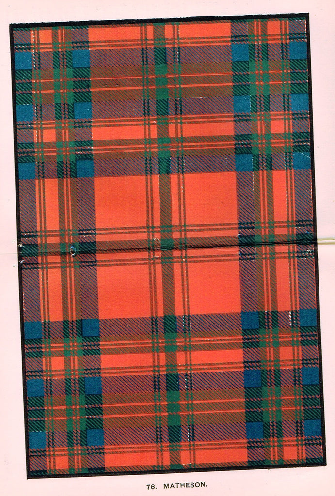 Johnston's Scottish Tartans - "MATHESON" - Chromolithograph - c1890