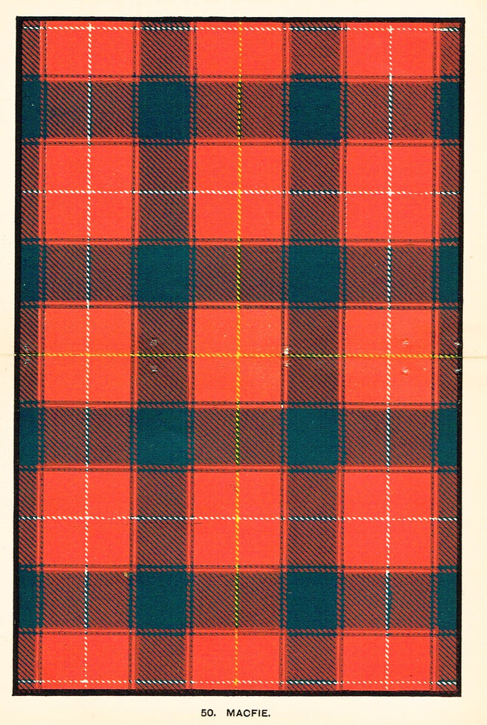Johnston's Scottish Tartans - "MACFIE" - Chromolithograph - c1890