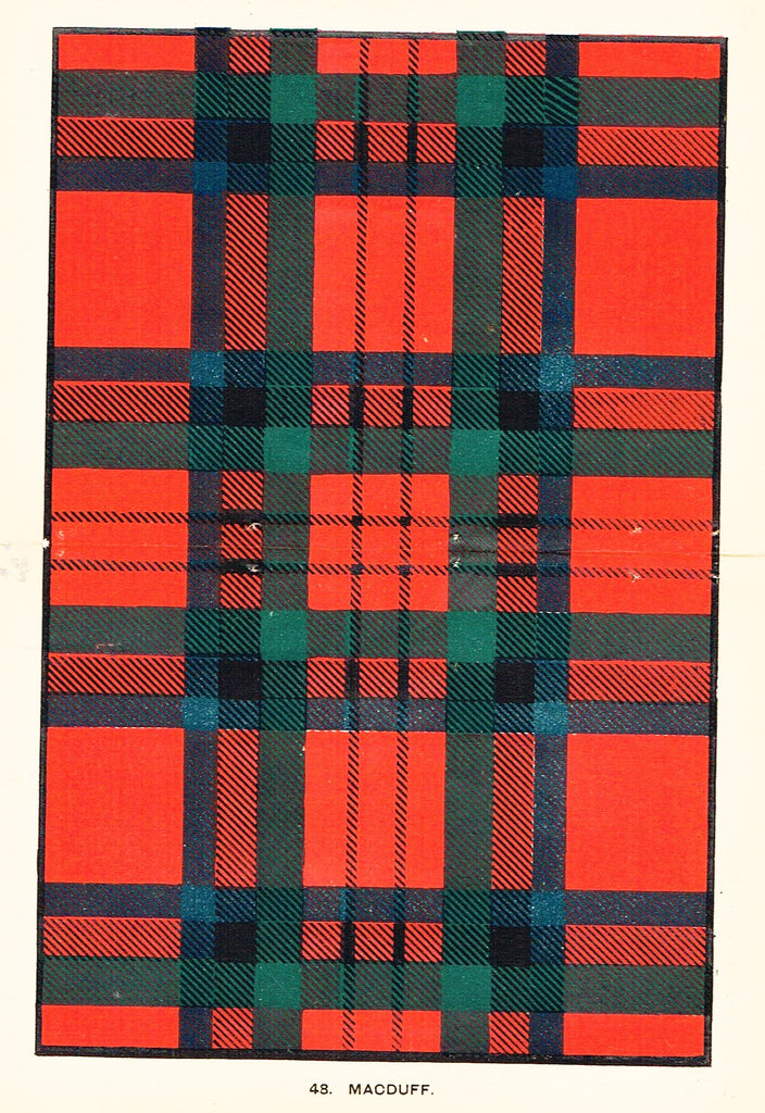 Johnston's Scottish Tartans - "MACDUFF" - Chromolithograph - c1890