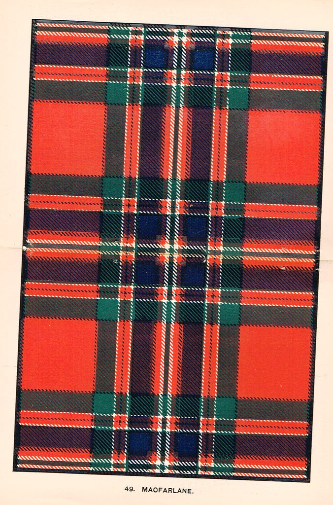 Johnston's Scottish Tartans - "MACFARLAND" - Chromolithograph - c1890