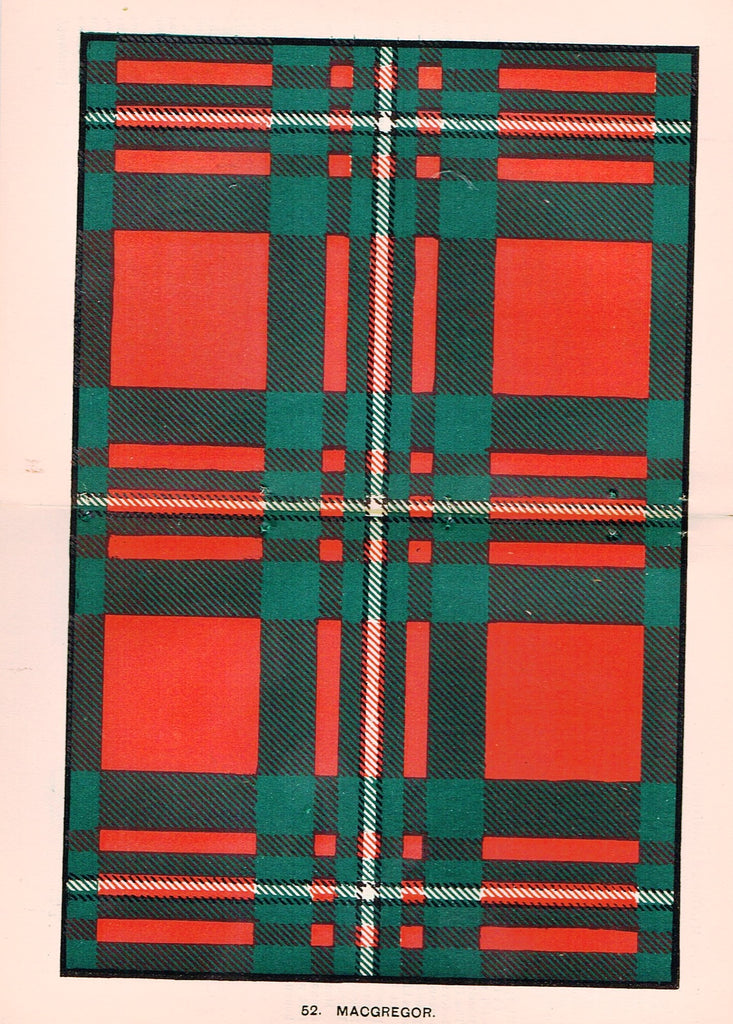 Johnston's Scottish Tartans - "MACGREGOR" - Chromolithograph - c1890