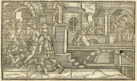 Dutch Bible Print - "JUDAS" - Woodcut - 1636