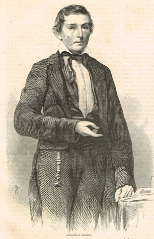 Harper's Pictorial History - "ALEXANDER H. STEPHENS" -  Engraving - 1866