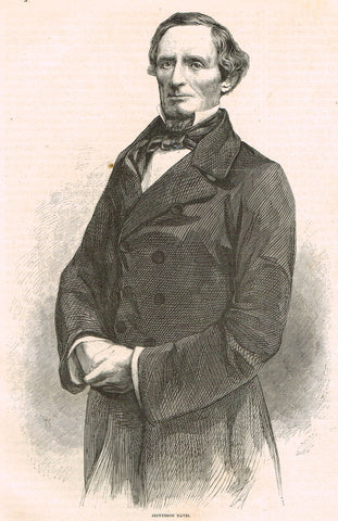 Harper's Pictorial History - "JEFFERSON DAVIS" -  Engraving - 1866