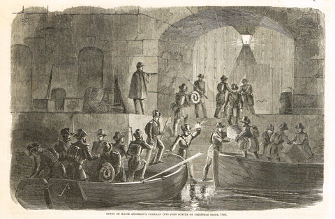 Harper's  History - ENTRY OF MAJOR ANDERSON'S COMMAND INTO FORT SUMTER -  Engraving - 1866