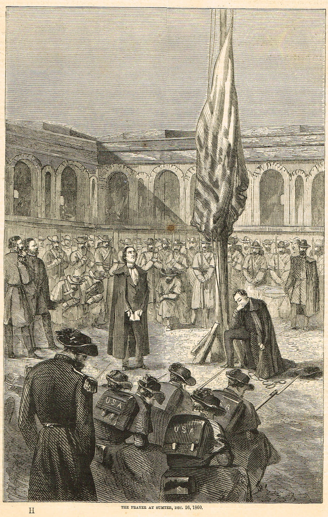 Harper's Pictorial History - "THE PRAYER AT SUMTER, DEC. 26, 1860" - Engraving - 1866