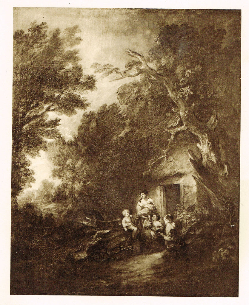 Photogravure Print - "COTTAGE DOOR"  from Thomas Gainsborough - c1890