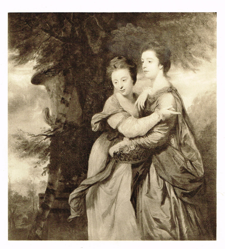 Photogravure Print - "EMMA & ELIZABETH CREWE" from Joshua Reynolds - c1890