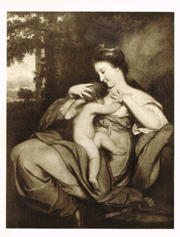 Photogravure Print - "HOPE NURSING LOVE" from Joshua Reynolds - c1890