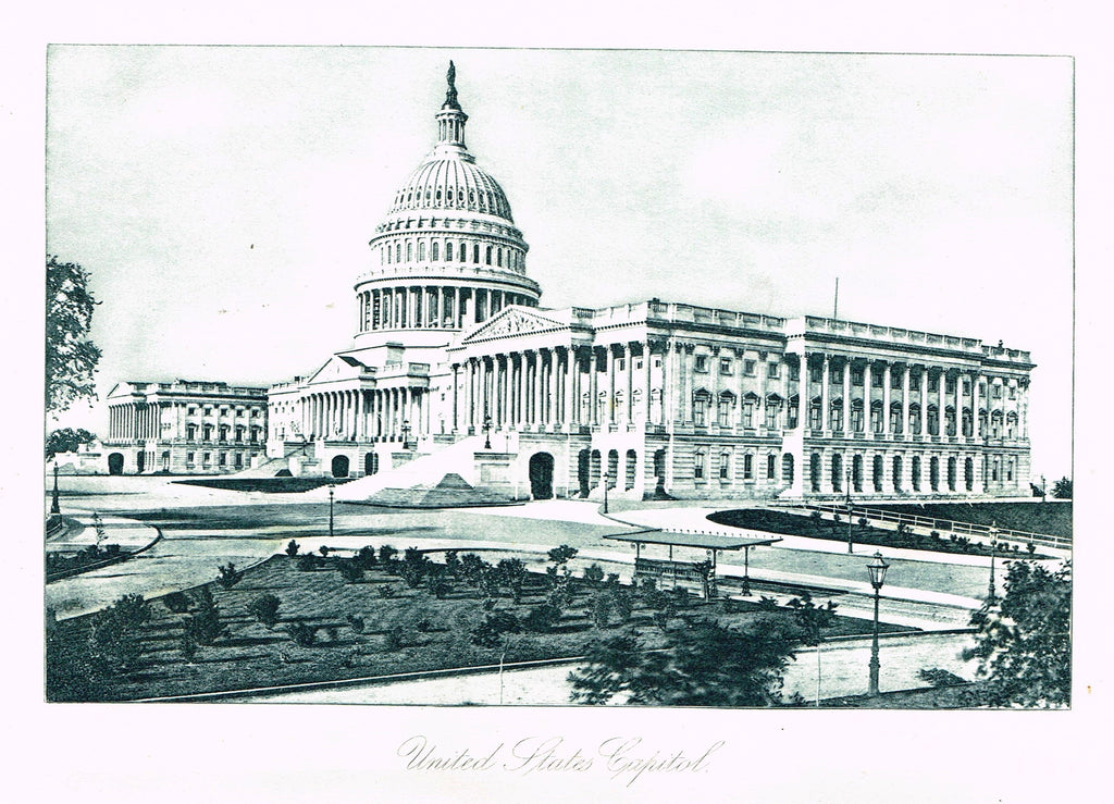 Photogravure Print - "UNITED STATES CAPITAL"  - Topographical - c1890