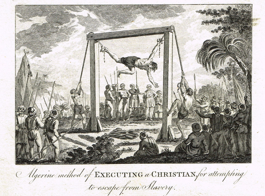 Bankes's Geography - METHOD OF EXECUTING A CHRISTIAN ESCAPING FROM SLAVERY" - Engraving - 1771