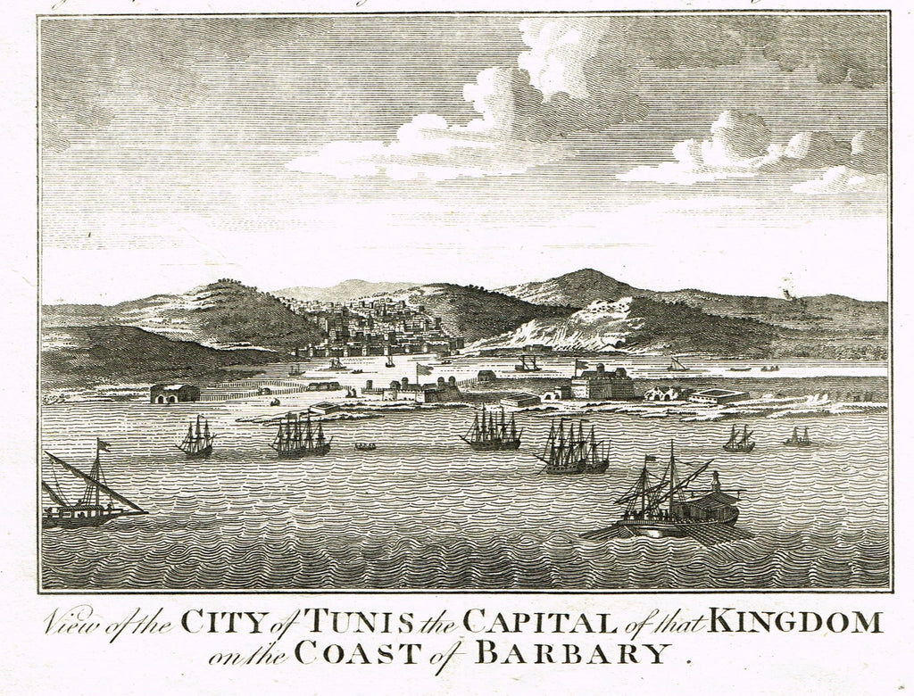 Bankes's Geography - VIEW OF TUNIS, CAPITAL OF KINGDOM ON THE COAST OF BARBARY - Engraving - 1771