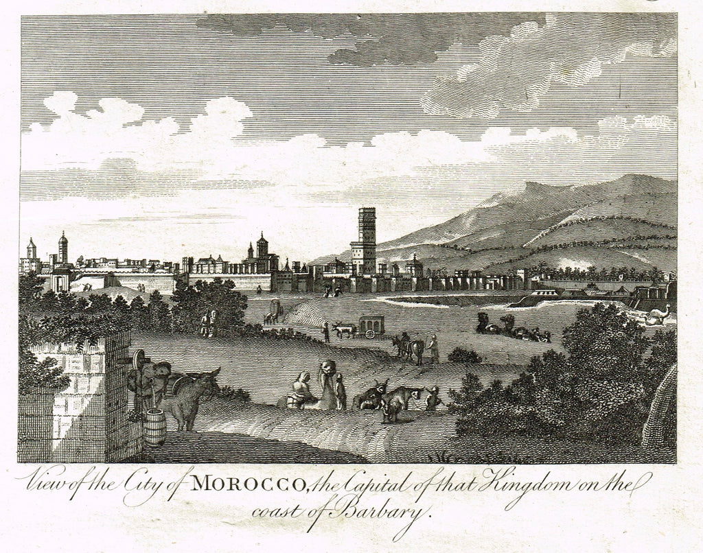 Bankes's Geography - CITY OF MOROCCO, CAPITAL KINGDOM ON COAST OF BARBARY -  Engraving - 1771