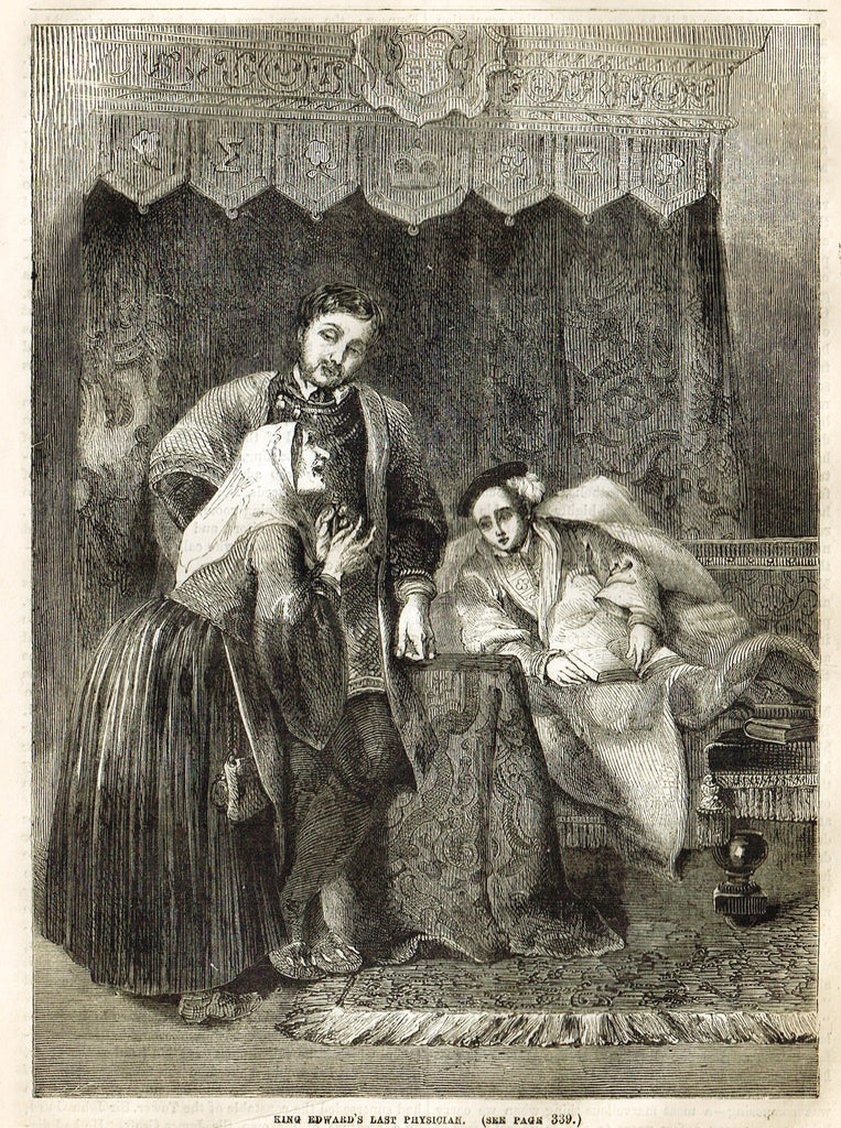 Cassell's History - "KING EDWARD'S LAST PHYSICIAN" - Engraving - 1858