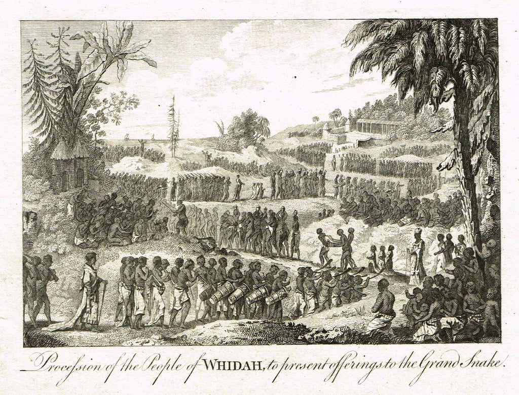 Bankes's Geography - PROCESSION OF THE PEOPLE OF WHIDAH, - Copper Engraving - 1771