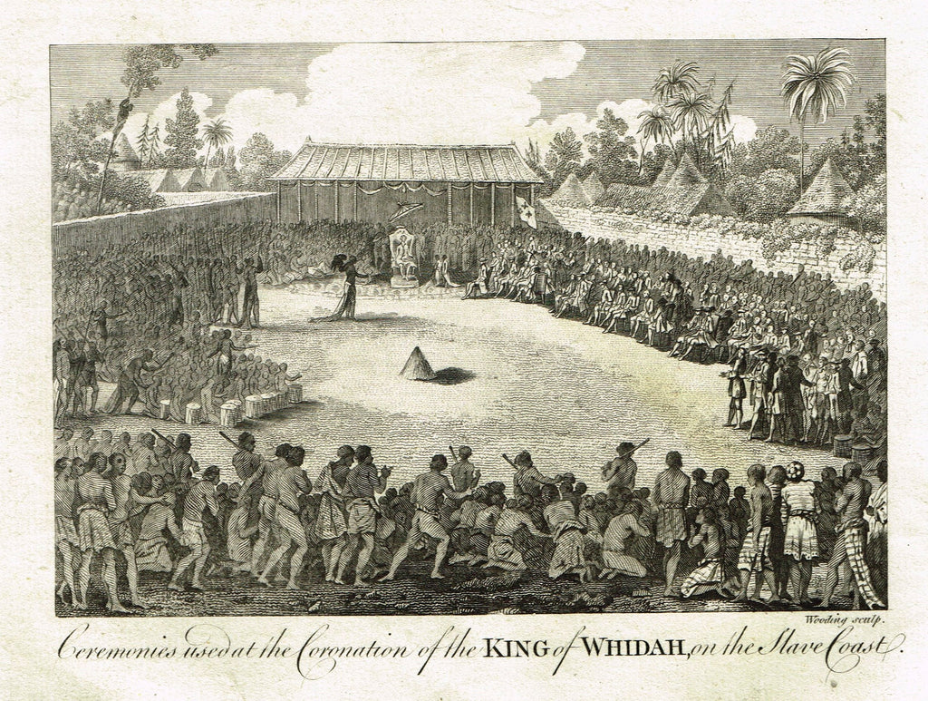 Bankes's Geography - CEREMONIES USED AT CORONATION OF KING OF WHIDAH - Engraving - 1771