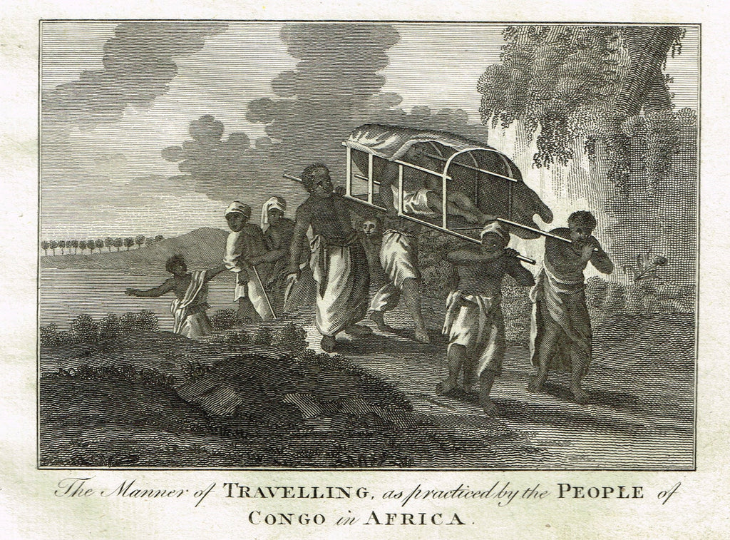 Bankes's Geography - MANNER OF TRAVELLING BY PEOPLE OF CONGO - Engraving - 1771