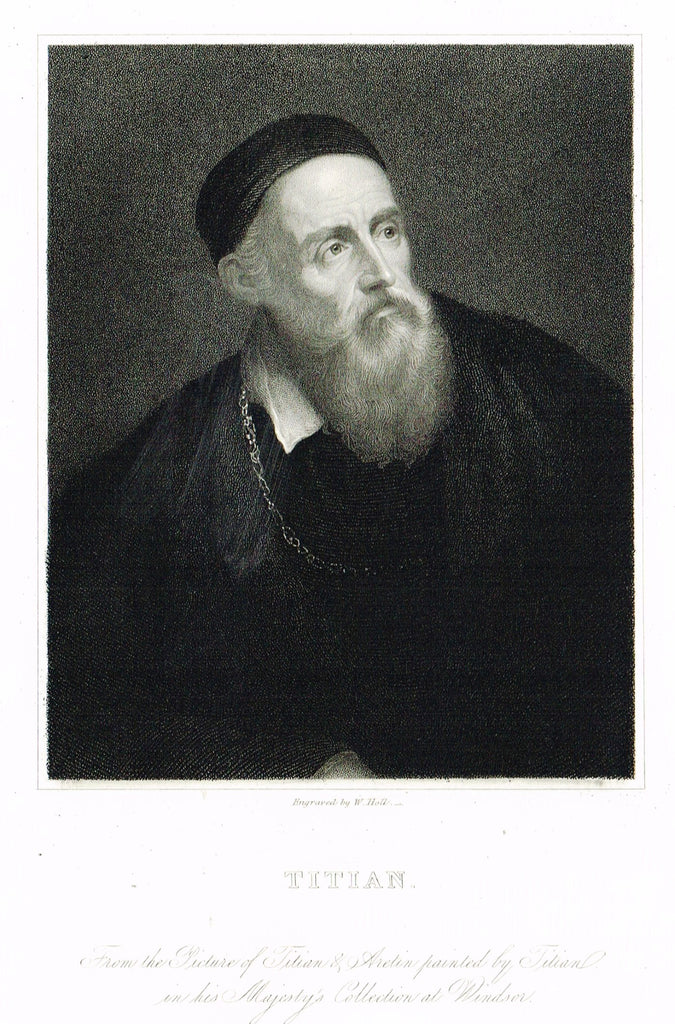 Knight's Gallery of Portraits - "TITIAN" - Steel Engraving - 1833