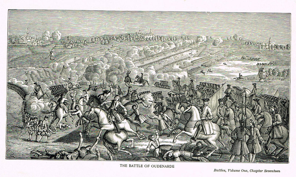 Military Print - "THE BATTLE OF OUDENARDE" - Lithograph - c1897