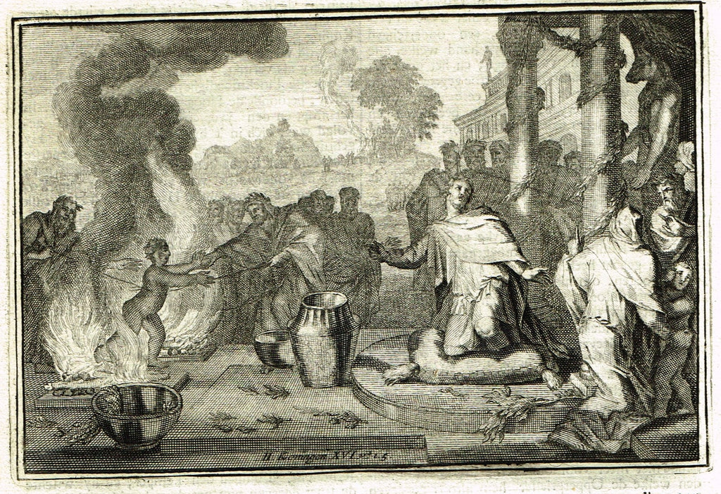 Dutch Bible Print - "KONINGEN XVI, VERSE 1-5" - Copper Engraving - c1700
