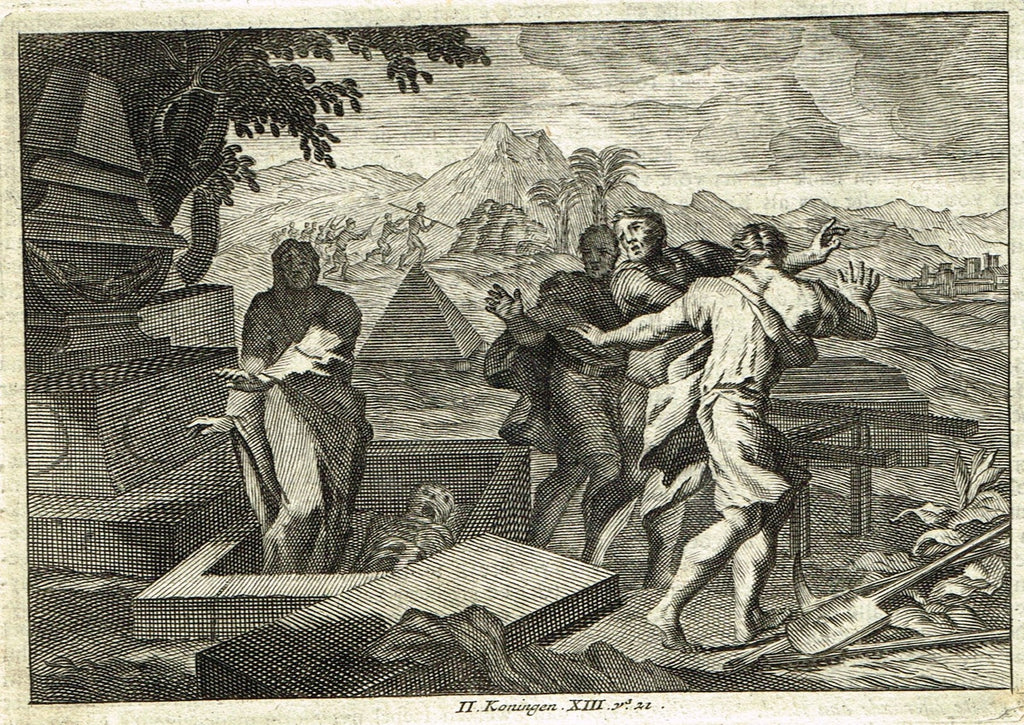 Dutch Bible Print - "TOBIAS KAPITTEL V, VERSE 2-5I - " - Copper Engraving - c1700