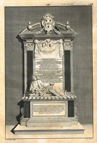 Dart's Westminster Abbey Tomb - "ROBERTUS SOUTH S.T.P." - Copper Engraving - 1723